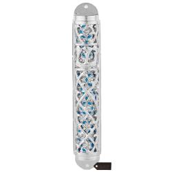 Matashi Hand Painted Enamel 7'' Mezuzah Embellished with Hebrew Shin and Crystals Home Door Wall Decor Housewarming Present Gift for Holiday Festival